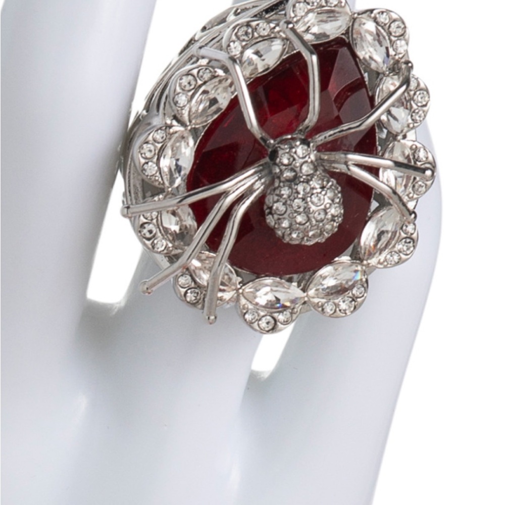 Betsey🕸️ Johnson Red and Silver Spider Ring🕷️🕷️